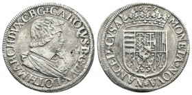 France. CHARLES IV (1626-1634 AD). Teston. 1627. Nancy.
Obv: CAROLVS. D. G. DVX. LOTH. MARCH. DVX. C. B. G.
Laureate bust of Charles IV, right.
Rev: M...