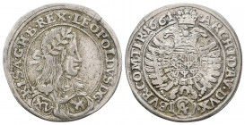 AUSTRIA. LEOPOLD I (1658-1705 AD). 15 Kreuzer (1661). Vienna.
Obv: LEOPOLDVS D G R I S A G H B REX. 
Laureate and draped bust right, wearing order of ...