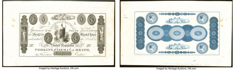 [Great Britain] - Double Sided Advertising Plate for "Siderographic Specimen of ...