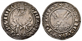 Gregorio XI 1370-1378
Grosso da 24 denari, Avignon, AG 2.52 g.
Ref : MIR 228 (R2)
Superbe. Rare