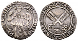 Clemente VII 1378-1394
Grosso da 24 Denari, Avignon, AG 2.44 g.
Ref : MIR 241/4 (R2)
TTB. Rare