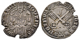 Giovanni XXIII 1410-1419
Grosso, Roma, AG 2.37 g.
Ref : MIR 267/1 (R)
TTB . Rare Fracture de coin