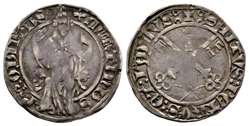 Martino V 1417-1431
Grosso, Avignon, AG 1.93 g.
Ref : MIR 285/1 (R)
TTB. Rare