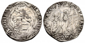 Alessandro VI 1492-1503
Grosso, Roma, AG 3.20 g.
Ref : MIR 522/1
TTB