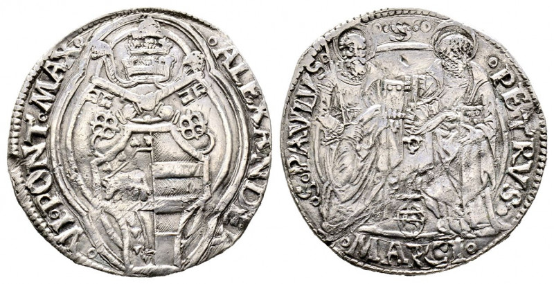 Alessandro VI 1492-1503
Grosso, Marca Anconitana (Macerata o Ancona) AG 2.98 g.
...