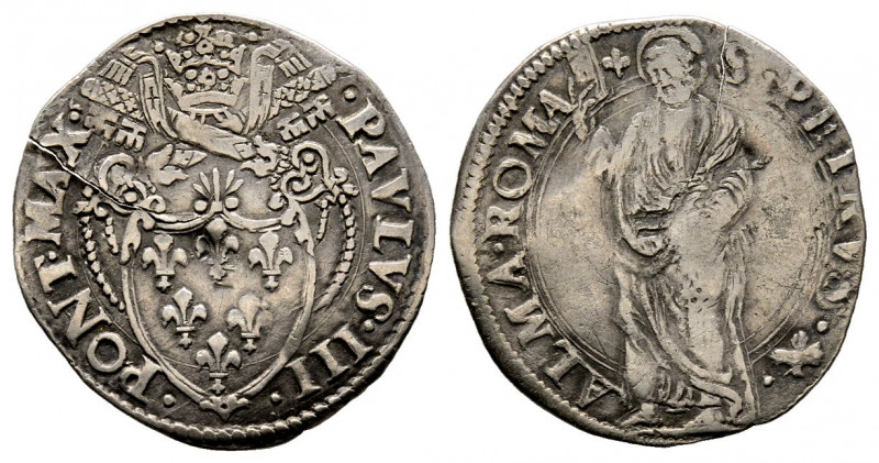 Paolo III 1534-1549
Grosso o Mezzo Paolo, Roma, AG 1.68 g.
Ref : MIR 871 (R)
TTB