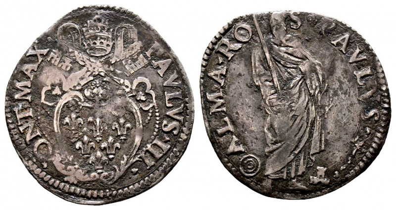 Paolo III 1534-1549
Paolo o Giulio, Roma, AG 3.09 g.
Ref : MIR 889
TTB+