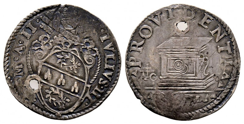 Giulio III 1550-1555
Grosso o Mezzo Giulio, Roma, AG 1.5 g.
Ref : MIR 981/1 (R2)...