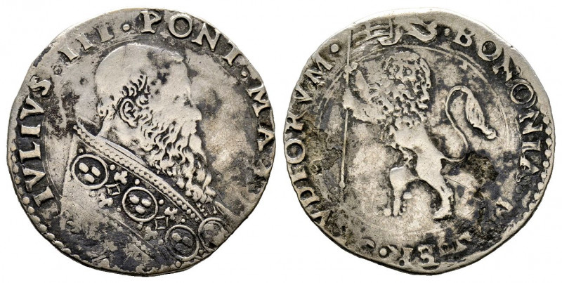 Giulio III 1550-1555
Bianco, Bologna, AG 4.74 g.
Ref : MIR 1000/1 (R)
TB-TTB. Ra...