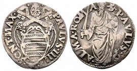 Paolo IV 1555-1559
Giulio, Roma, AG 2.73 g.
Ref : MIR 1026/6
presque TTB
