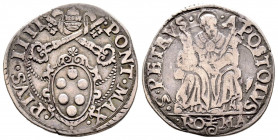 Pio IV 1559-1565
Triplice Giulio o Testone, Roma, AG 9.24 g.
Ref : MIR 1053/5
TTB+