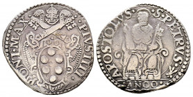 Pio IV 1559-1565
Triplice Giulio o Testone, Ancona, AG 9.08 g.
Ref : MIR 1060/8
TB-TTB