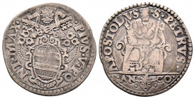 Pio V 1566-1572
Testone, Ancona, AG 9.24 g.
Ref : MIR 1097/2, Munt 32, Berm 1105, CNI 7/17
TB-TTB
