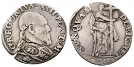 Gregorio XIII 1572-1585
Testone da 3 Giuli, Roma, AG 7.92 g.
Ref : MIR 1170/1 (R2)
TB-TTB. Rare