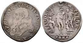 Gregorio XIII 1572-1585
Testone da 3 Giuli, An X, Roma, AG 9.00 g.
Ref : MIR 1186/2 (R2)
TB-TTB. Très Rare