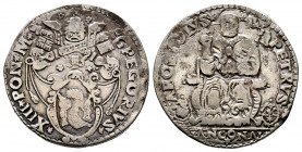Gregorio XIII 1572-1585
Testone da 3 Giuli, Ancona, AG 9.34 g.
Ref : MIR 1204/6
TB-TTB
