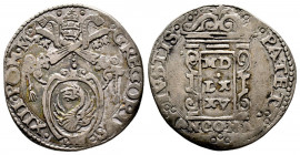 Gregorio XIII 1572-1585
Testone da 3 Giuli, Ancona, AG 9.00 g.
Ref : MIR 1209/3
TTB+
