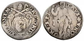 Gregorio XIII 1572-1585
Testone da 3 Giuli, Ancona, AG 8.97 g.
Ref : MIR 1218
TB-TTB
