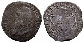 Gregorio XIII 1572-1585
Testone, date illisible, Avignon, AG 8.91 g.
Ref : MIR 1239 (R2), Berm 1294
TB