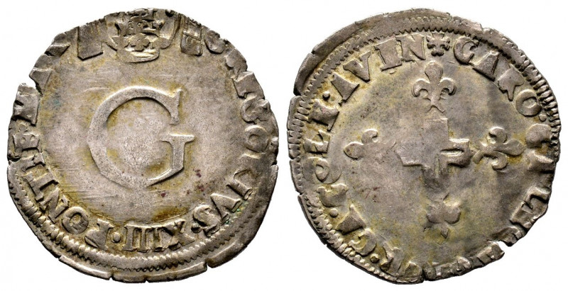 Gregorio XIII 1572-1585
Da 6 Bianchi (pinatelle), Avignon, AG 3.96 g.
Ref : MIR ...