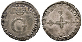 Gregorio XIII 1572-1585
Da 6 Bianchi (pinatelle), Avignon, AG 4 g.
Ref : MIR 1240 (R), Munt 341, Berm 1295
TTB