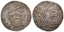 Sisto V 1585-1590
Testone, Ancona, AG 9.53 g.
Ref : MIR 1336/13 (R)
SUP. Rare