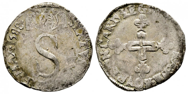 Sisto V 1585-1590
Da 6 Bianchi (pinatelle), Avignon, 1588, Mi 3.53 g.
Ref : MIR ...