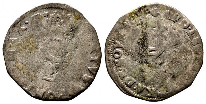 Sisto V 1585-1590
Da 6 Bianchi (pinatelle), Avignon, Mi 3.57 g.
Ref : MIR 1350/9...