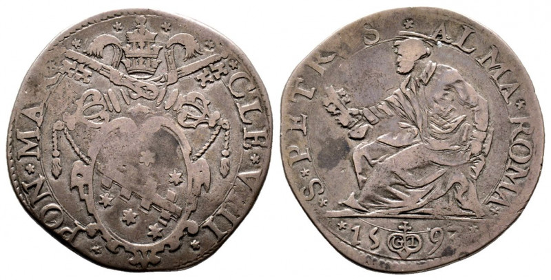 Clemente VIII 1592-1605
Testone, Roma, 1593, AG 9.14 g.
Ref : MIR 1436/2 (R)
TTB