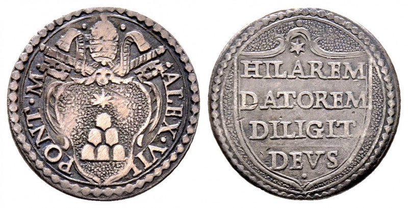 Alessandro VII 1655-1667
Grosso, Roma, AG 1.50 g.
Ref : MIR 1856/5, Munt. 22, Be...