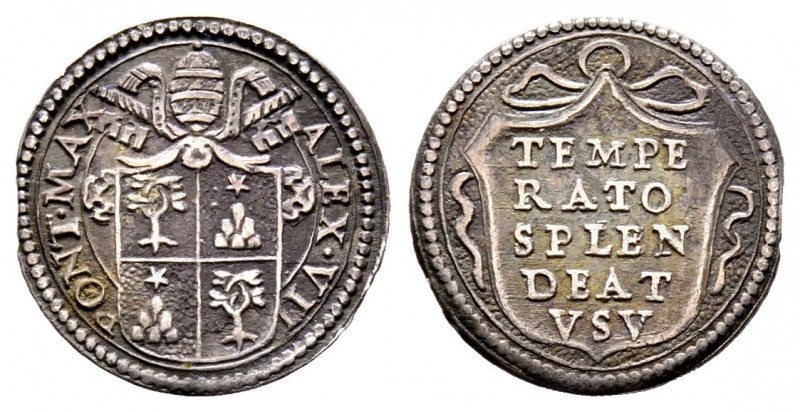 Alessandro VII 1655-1667
1/2 Grosso, Roma, AG 1.57 g.
Ref : MIR 1858/1, Munt 28,...