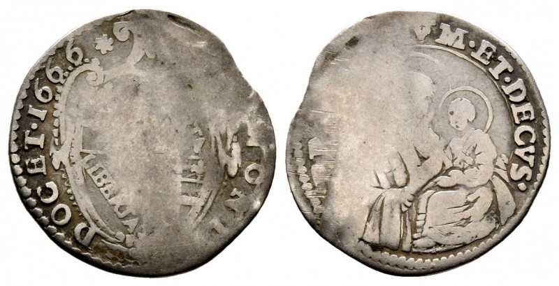 Alessandro VII 1655-1667
Carlino (madonnina), 1666, Bologna, AG 1.59 g.
Ref : ...