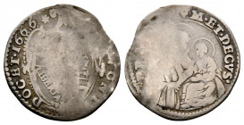 Alessandro VII 1655-1667
Carlino (madonnina), 1666, Bologna, AG 1.59 g.
Ref : MIR 1878/1 (R)
TB