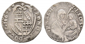 Alessandro VII 1655-1667
Carlino (madonnina), 1667, Bologna, AG 1.81 g.
Ref : MIR 1878/3
TTB