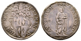 Clemente IX 1667-1669
Giulio, Roma, AG 2.99 g.
Ref : MIR 1908/1 (R), Munt 6, Berm 1971, CNI 17
TB-TTB