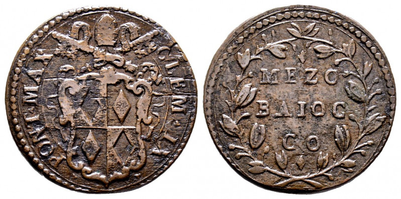 Clemente IX 1667-1669
Mezzo Baiocco, Gubbio, Cu 7.98 g.
Ref : MIR 1914/1 (R)
Sup...