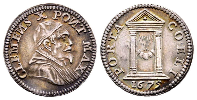Clemente X 1670-1676
Grosso del Giubileo, 1675, Roma, AG 1.47 g.
Ref : MIR 194...