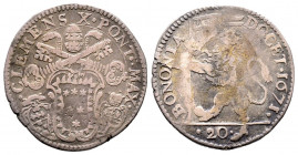 Clemente X 1670-1676
Lira da 20 Bolognini, 1671, Bologna, AG 6.06 g.
Ref : MIR 1971/1 (R)
TB