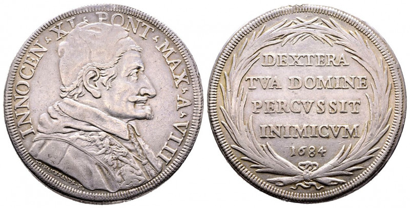 Innocenzo XI 1676-1689
Piastra, Roma, AG 31.81 g.
Ref : MIR 2020/4
TTB, traces d...