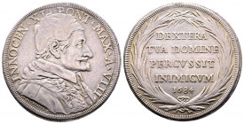 Innocenzo XI 1676-1689
Piastra, Roma, AG 31.81 g.
Ref : MIR 2020/4
TTB, traces de monture