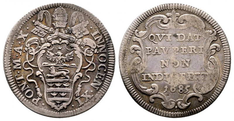 Innocenzo XI 1676-1689
Giulio, Roma, 1685, AG 2.88 g.
Ref : MIR 2036/3 (R)
TTB