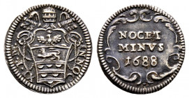 Innocenzo XI 1676-1689
Mezzo Grosso, Roma, 1688, AG 0.70 g.
Ref : MIR 2039/12
Superbe.