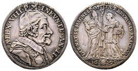 Alessandro VIII 1689-1691
Testone, AN II, Roma, AG 9 g.
Ref : MIR 2083/1 (R2), Munt. 14, Berm 2175, CNI 37
Superbe. Legère traces d'ancien nettoyag...