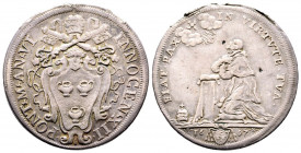 Innocenzo XII 1691-1700
Mezza Piastra, AN VII, 1698, Roma, AG 15.7 g.
Ref : MIR 2138/2 (R)
TB-TTB. Rare. Traces de monture