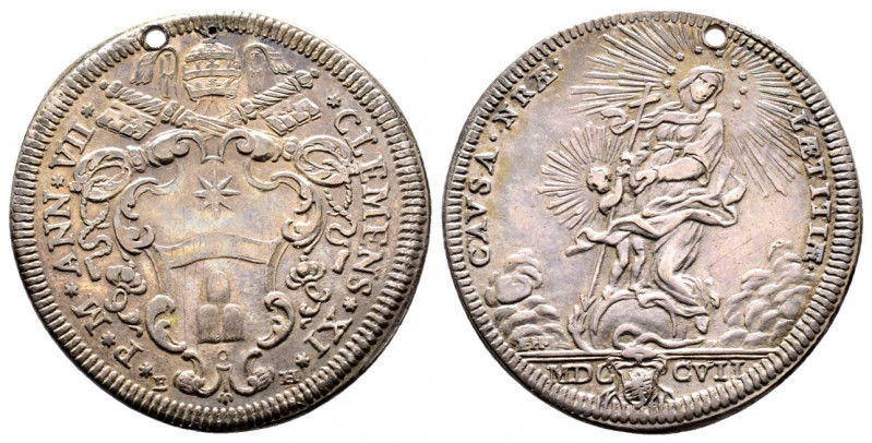 Clemente XI 1700-1721
Testone, AN VII, Roma, AG 8.98 g.
Ref : MIR 2288/1 (R3), M...