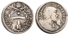 Clemente XI 1700-1721
Grosso, AN VII, Roma, AG 1.22 g.
Ref : MIR 2309/1 (R), Munt 150, Berm 2432, CNI 101/2
presque TTB. Rare