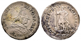 Clemente XI 1700-1721
Muraiola da 4 Baiocchi, 1717, Ferrara, Mi 2.9 g.
Ref : MIR 2365/2 (R)
TTB-SUP