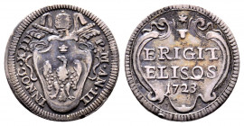 Innocenzo XIII 1721-1724
Grosso, 1723, Roma, AG 1.57 g.
Ref : MIR 2404/5 (R2), Munt 12, Berm 2524, CNI 26
presque SUP