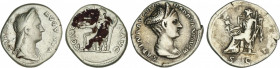 Lote 2 monedas Denario. Acuñadas el 137 d.C. SABINA. AR. A EXAMINAR. C-24, 64. MBC- y MBC.