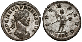 Probus (276-282 n.e.) Antoninian, Siscia Obverse: IMP C M AVR PROBVS AVG Radiate, cuirassed and draped bust right.
 Reverse: VIRTVS AVG / XXIζ Virtus...